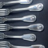 6 Christofle large shell table forks