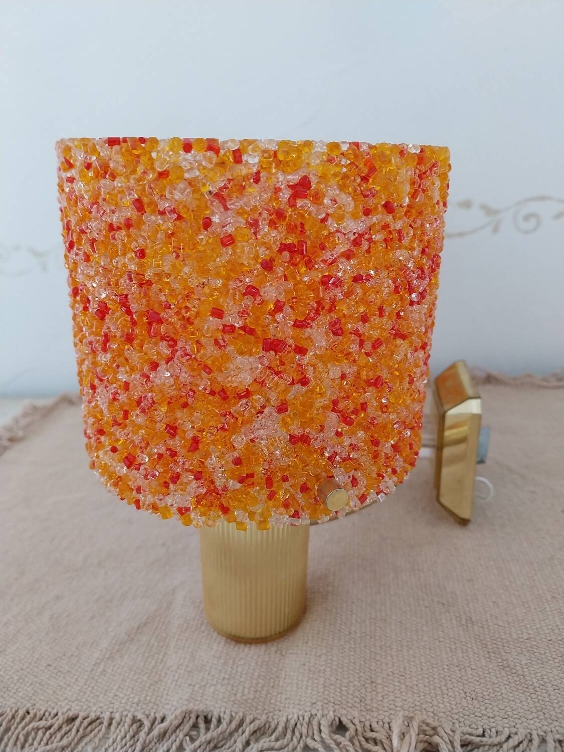Orange perspex wall light