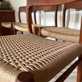 Lot de 6 chaises Niels Otto Moller n° 75 en teck