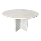 Vintage round White marble dining table 1970s