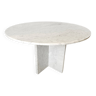 Table à manger vintage ronde en marbre blanc 1970