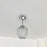 Art deco glass and chrome suspension