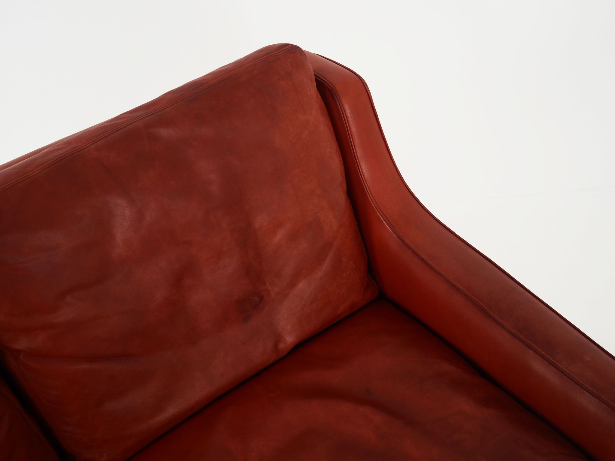 Red leather sofa, Scandinavian design, 1960s, designer: Fredrik Kayser, production: Vatne Møbler