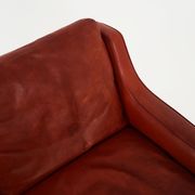 Red leather sofa, Scandinavian design, 1960s, designer: Fredrik Kayser, production: Vatne Møbler