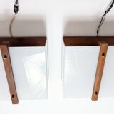 Pair of Scandinavian wall lights 1960, solid teak and plexiglass, Raak C-1521