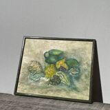 Still life painting of squash and pitcher