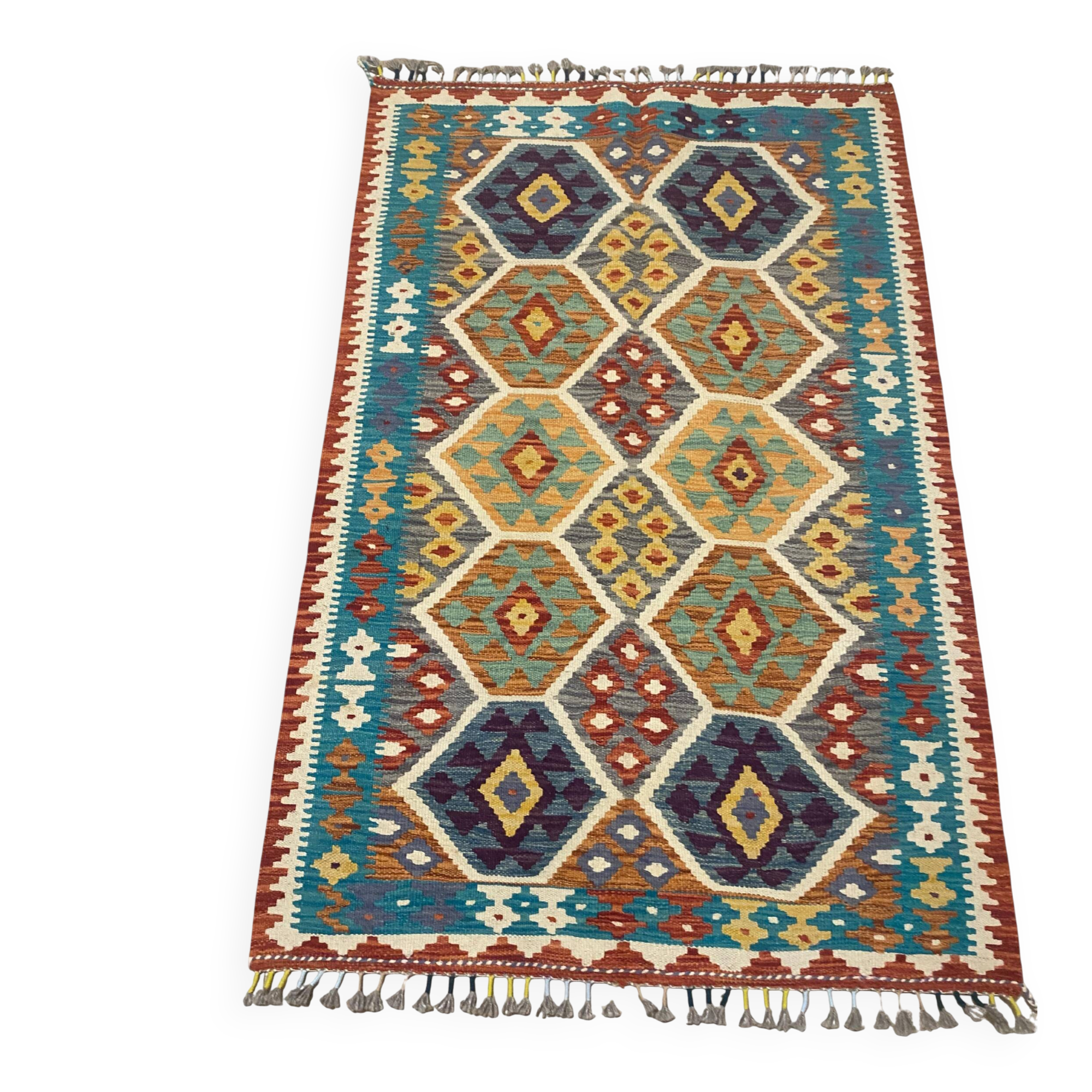 Tapis kilim afghan fait main 155 x 93 cm