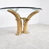 Vintage faux tusk center table or side table, 1970s