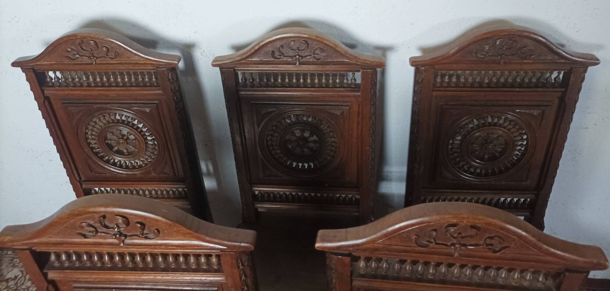 Set of 6 Art Deco oak chairs