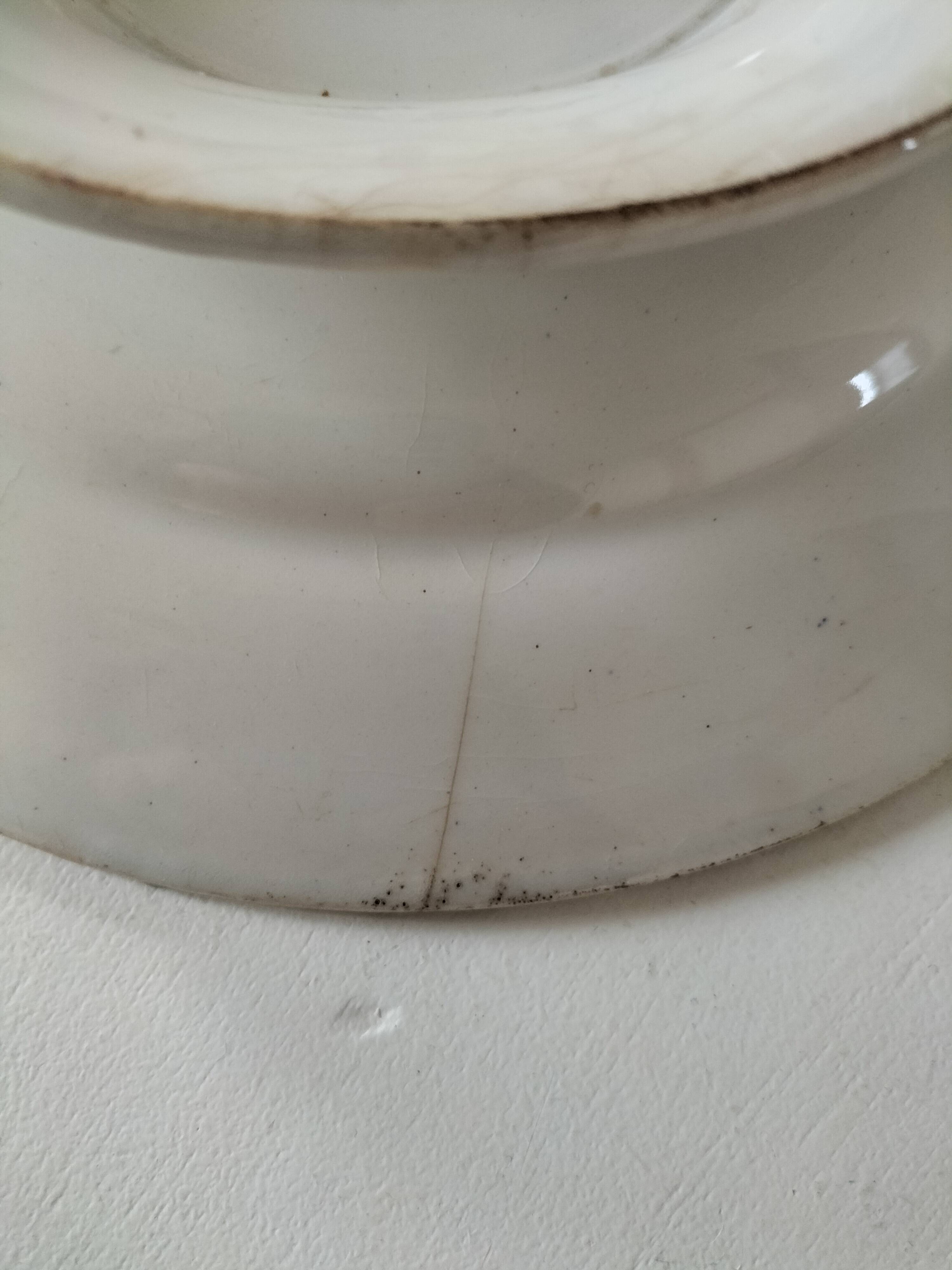 Set of 12 ironstone plates – Deep blue & red