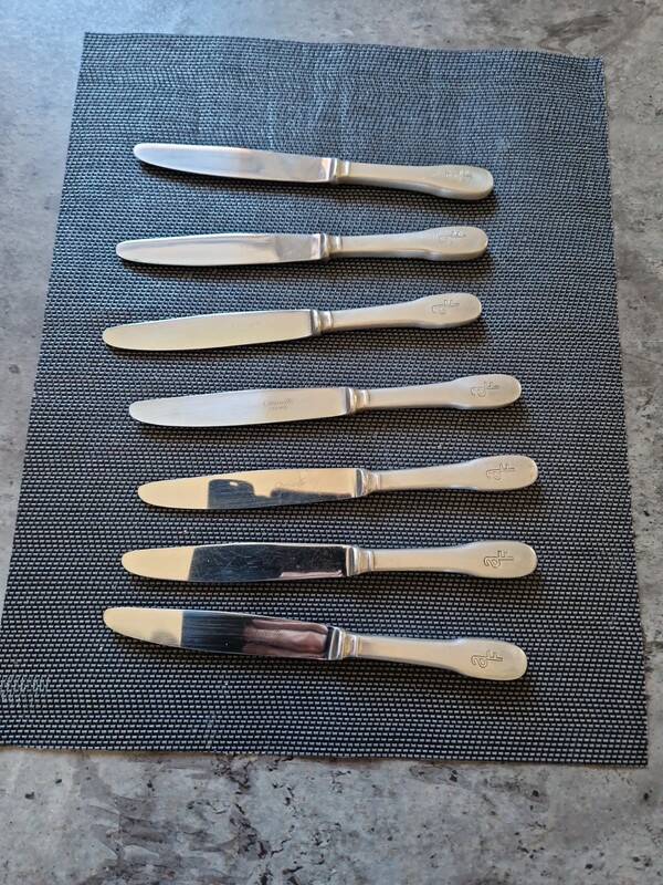 7 silver-plated Christofle knives for Air France