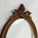 Old oval frame in wood and stucco + old glass glass blown - 27 x 21 cm