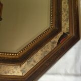 Beveled mirror frame gilded wooden 80 x 67cm.