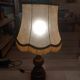 Vintage wooden lamp with fringed shade