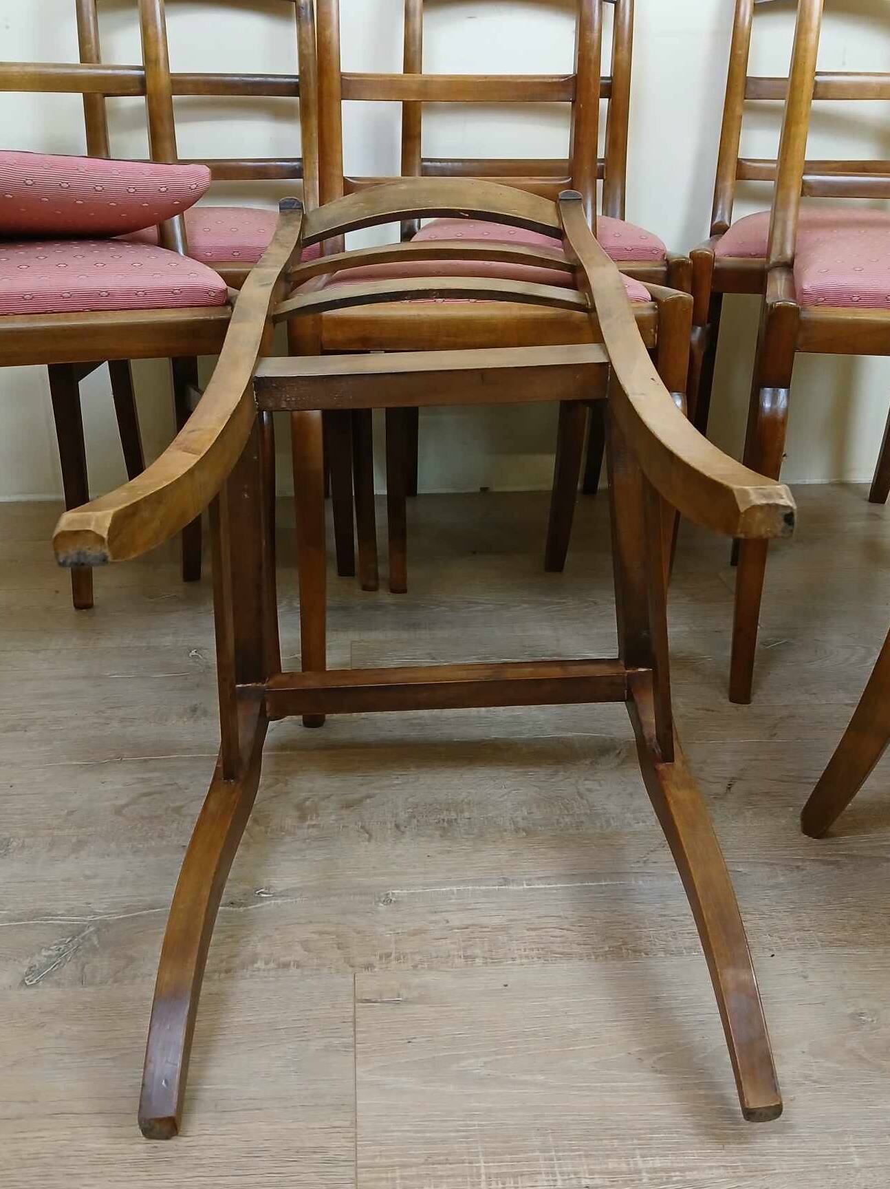 superb series of 8 Empire/Restoration style chairs in solid cherry wood