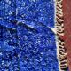Beni Ouarain Berber rug in Majorelle blue, 250x150 cm – natural wool