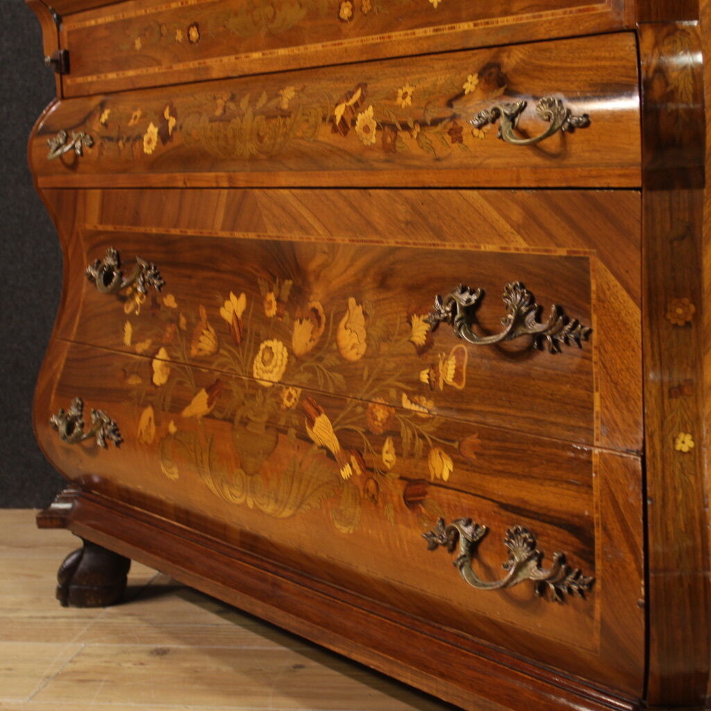 Bureau en bois incrusté du 20ème siècle