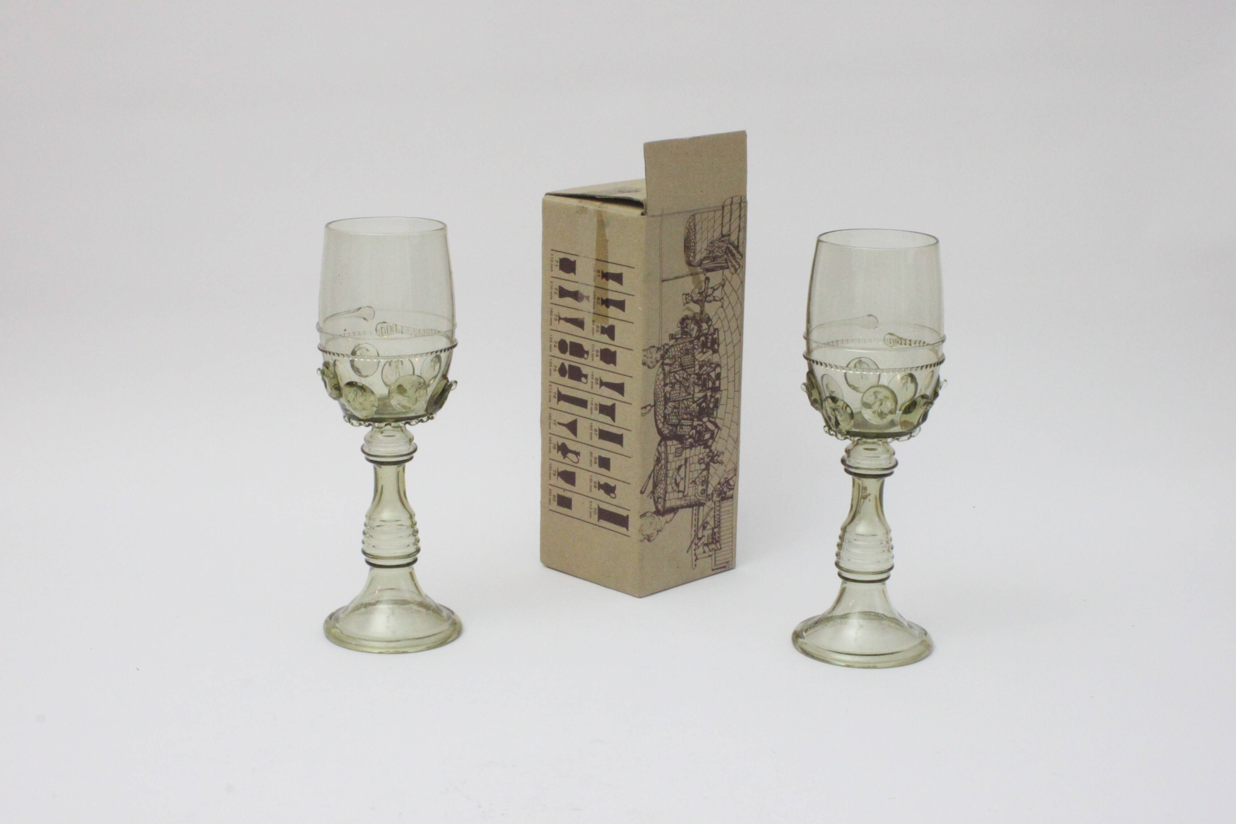 Roemer wine glasses by Josed & Eva Flek, Novy Bor Czechoslovakia.