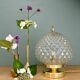 Vintage globe table lamp in moulded glass with diamond points.