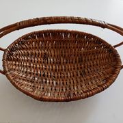 flat woven wicker basket