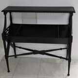 Black lacquered Indochinese console with disk storage
