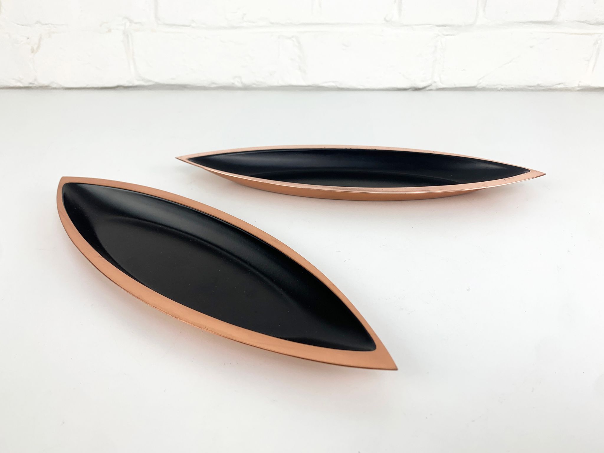 Pair of scandinavian copper cups or bowls ystad metall, design gunnar ander, sweden