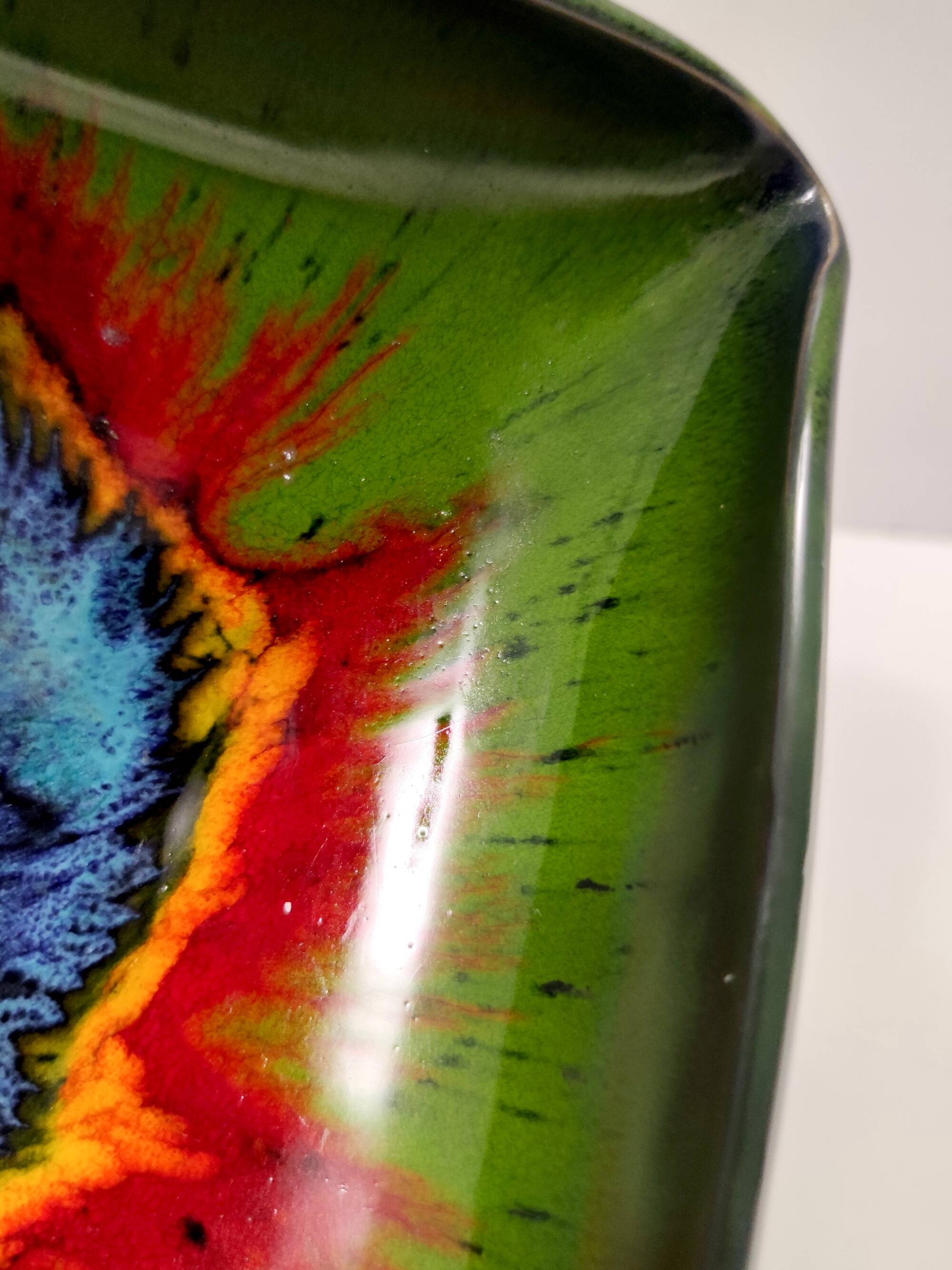 Black and Green Ceramic Vide Poche by Giovanni Poggi for San Giorgio