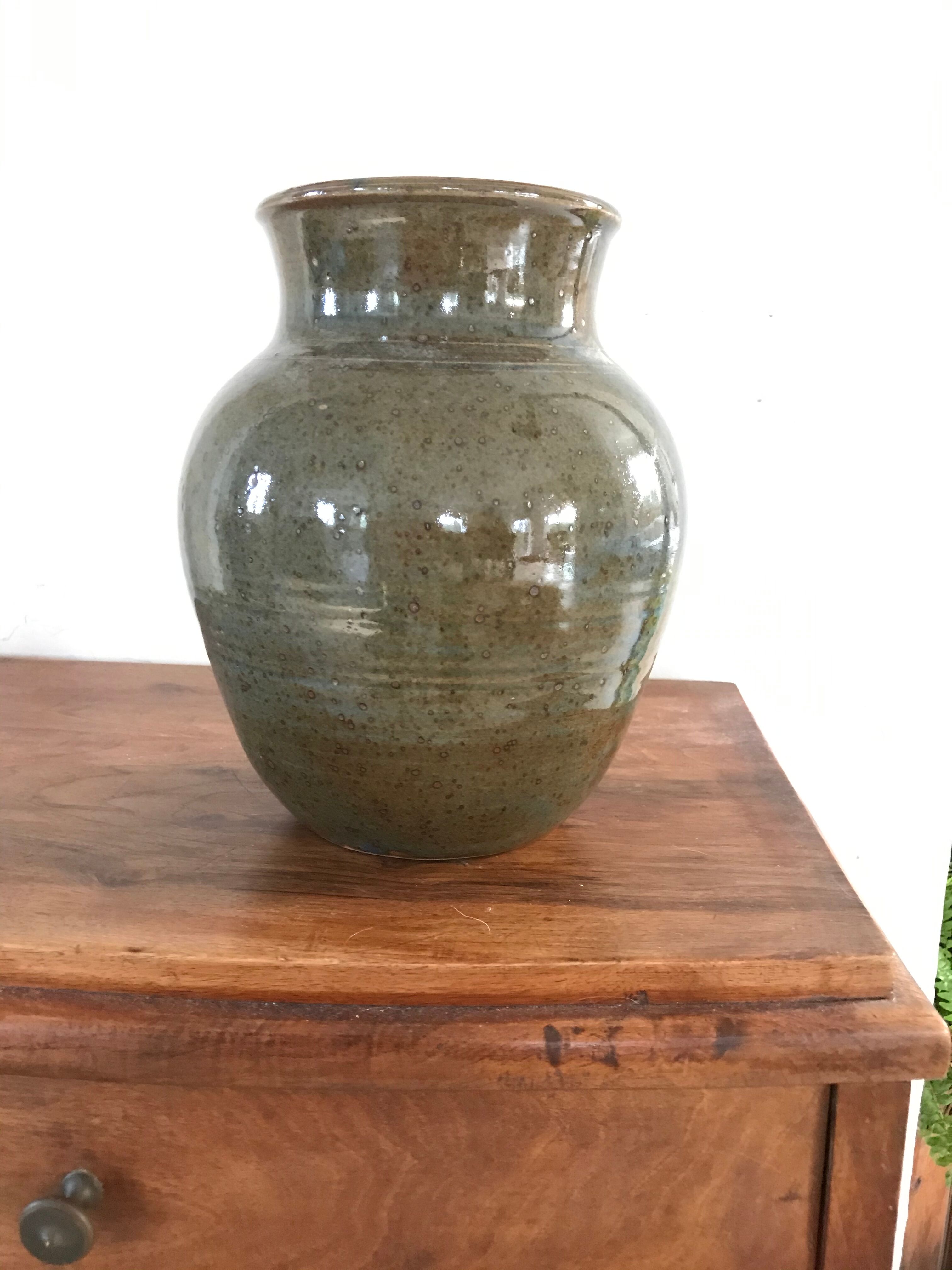 Vintage vase in enamelled ceramic