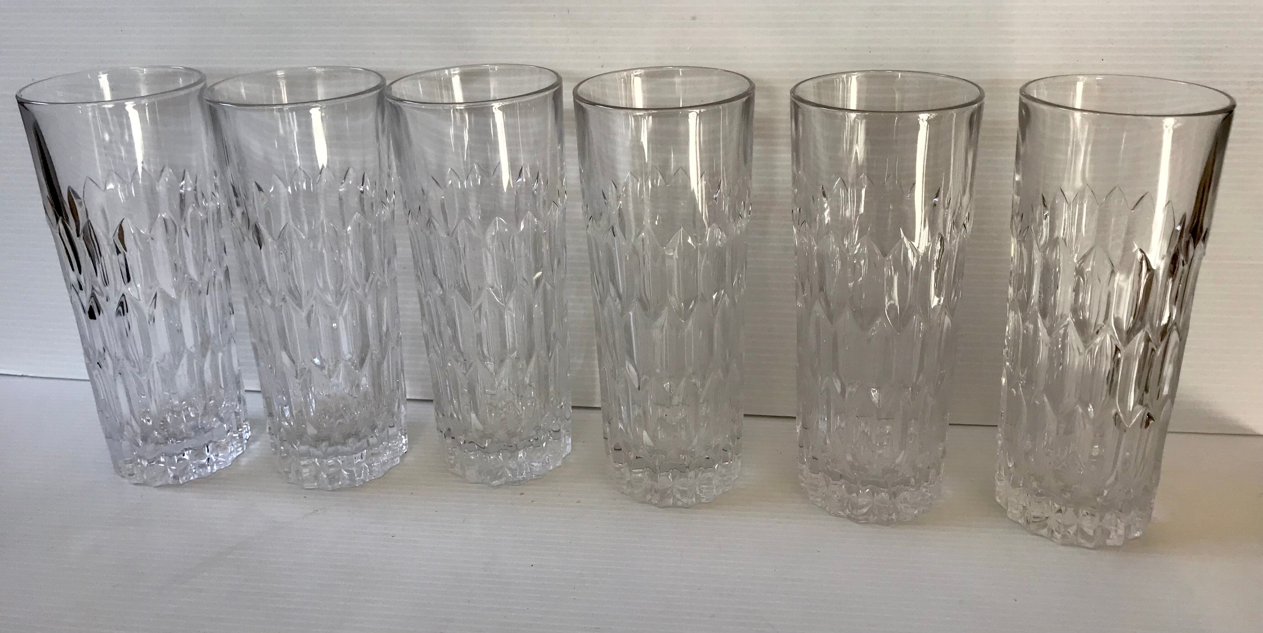 Six cut crystal glasses