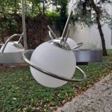 Chrome pendant light.