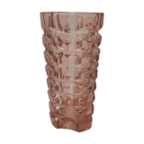 Pink glass art deco vase