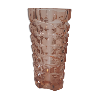 Vase art déco verre rose