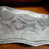 Old silver metal tray