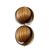 Wooden Double Moon Pendant Lamp