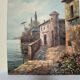 Vintage oil painting "Mediterranean Seaside" – Signed Rossini