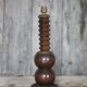 Wood lamp, turned wooden lamp base, table lamp, living room lamp.
