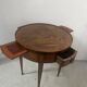 Louis XVI style marquetry pedestal table with removable top, 20th century