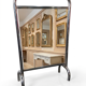 Chrome metal freestanding dressing mirror from the 1970s.