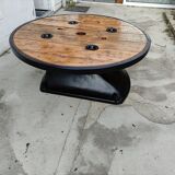 Unique Industrial Coffee Table Ringed Touret SNCF 120 cm.