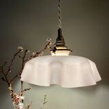 Vintage lampshade pendant light in pink opaline