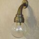 Old French Heavy Cast Bronze Marine Nautical Wall Light Glass Ball Shade 5101