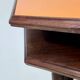 Beech and Walnut Root Console Table with an Orange Glass Top, Italy