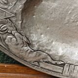 Art deco embossed pewter dish