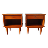 Paire de tables de chevet scandinave Vintage 1960
