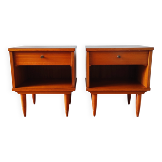 Pair of Vintage 1960s Scandinavian Bedside Tables