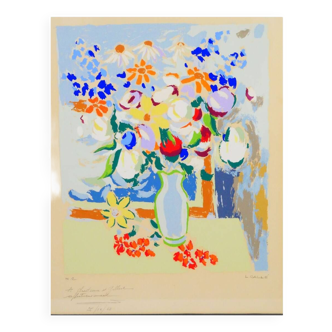 "Le bouquet " lithographie par Lucien Callé