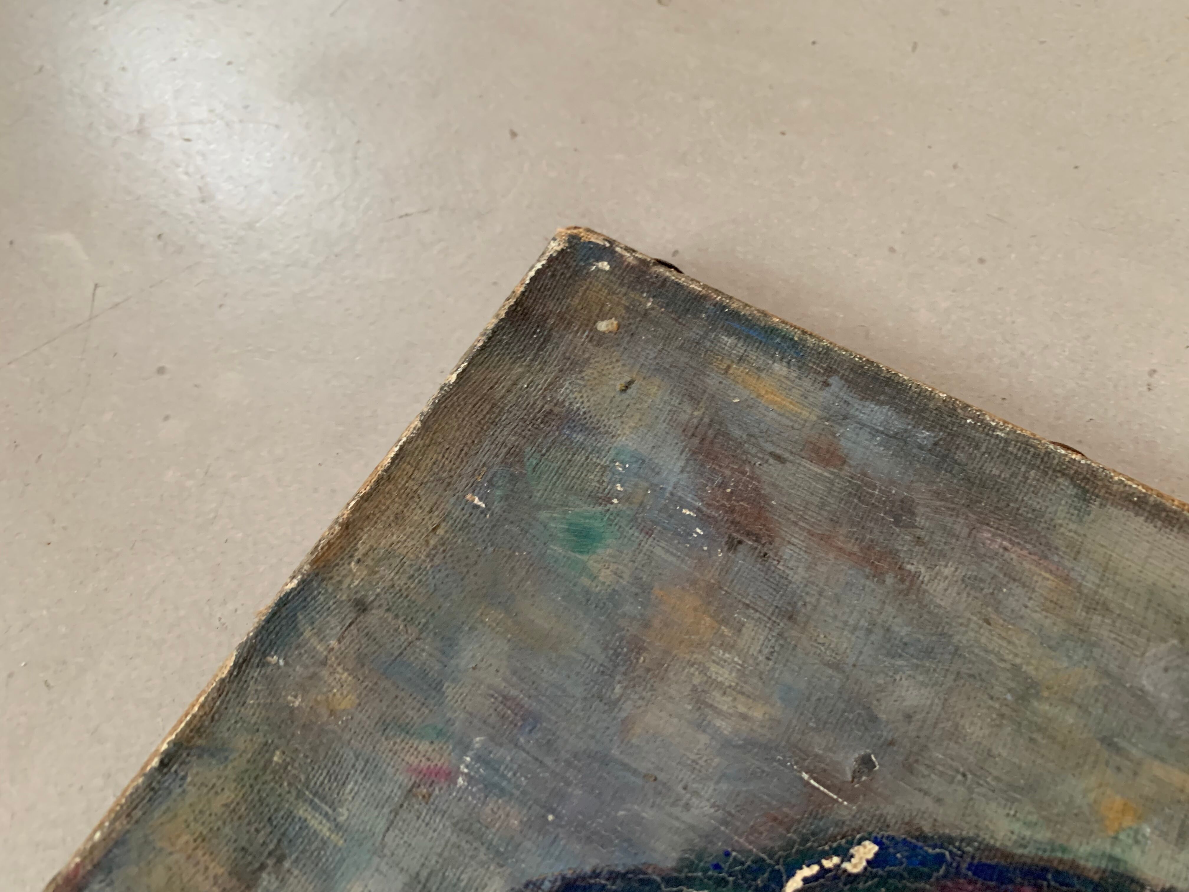 Portrait de femme ancien, huile sur toile