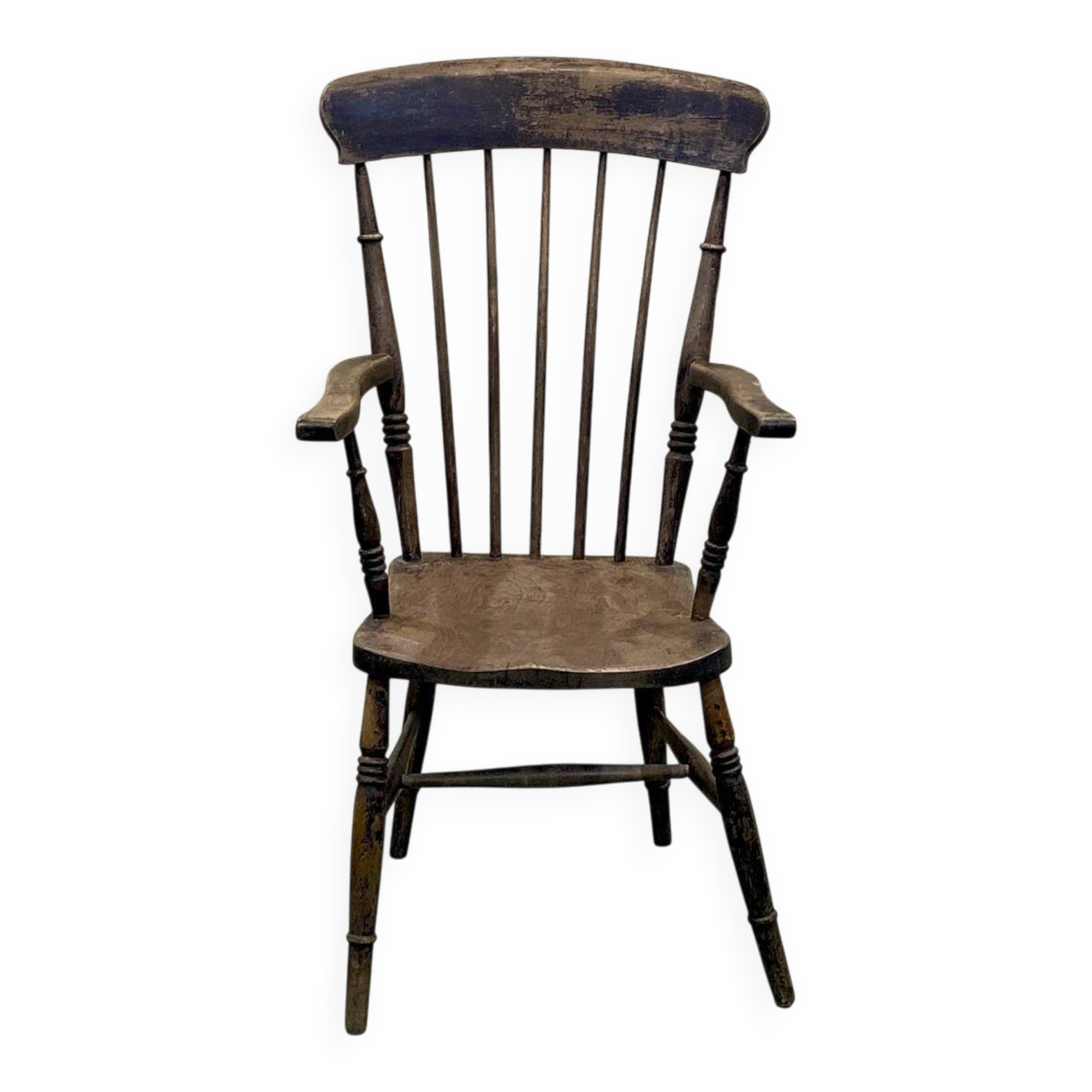 Fauteuil anglais en orme de la fin du XIXème