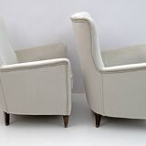 Pair of Gio Ponti Style Mid-Century Modern Italian Velvet Armchairs for Isa