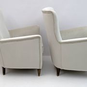 Pair of Gio Ponti Style Mid-Century Modern Italian Velvet Armchairs for Isa